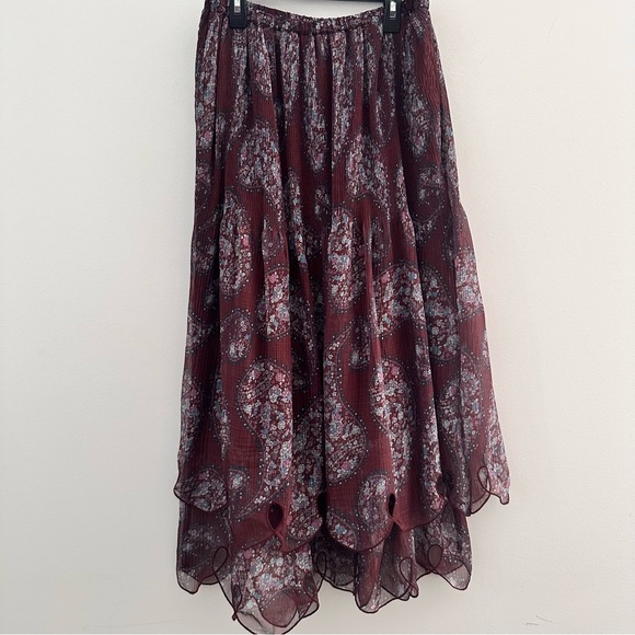 See By Chloe Burgundy Floral Maxi Skirt See Measurements ~Medium - Picture 1 of 4
